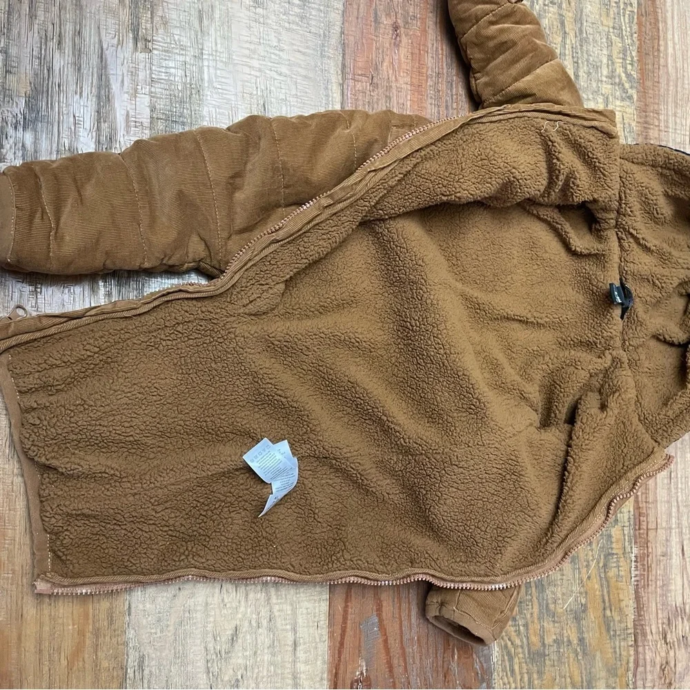 Eddie Bauer infant 6 to 9 month one piece corduroy snowsuit Navy/caramel lined